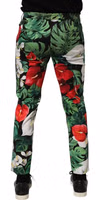 Multicolor Floral Print Cotton Tapered Pants 3