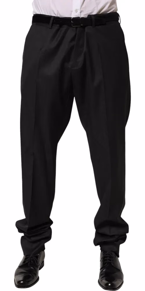 Black Wool Formal Dress Men Trouser Pants