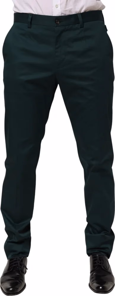 Green Cotton Formal Dress Men Trouser Pants