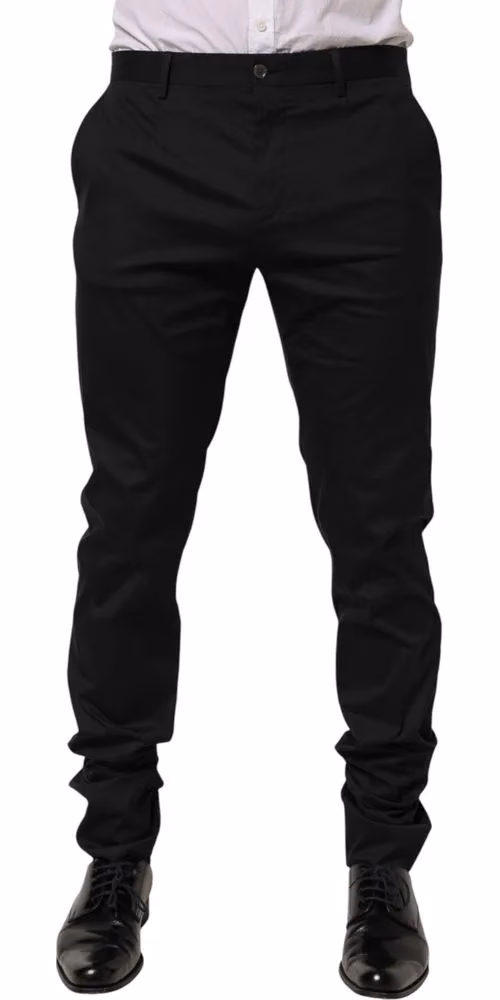 Black Cotton Formal Dress Men Trouser Pants