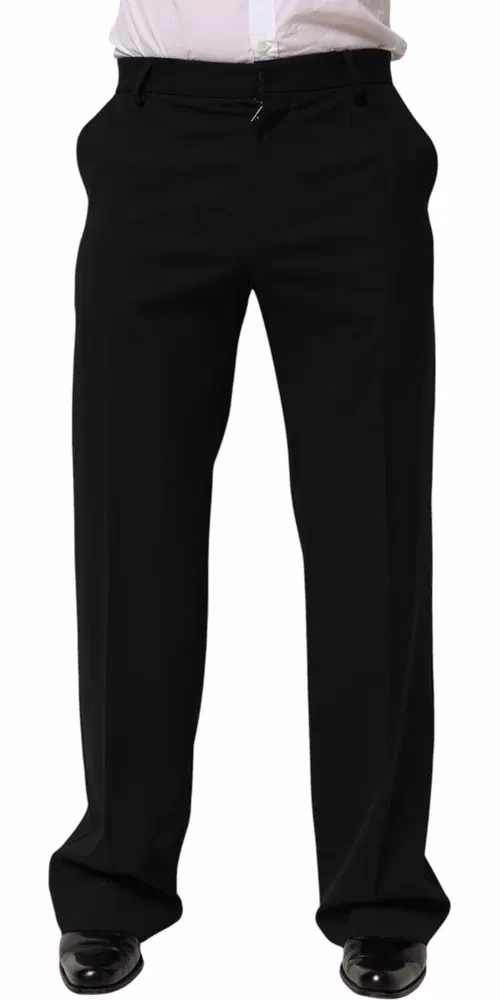 Black Wool Formal Dress Men Trouser Pants