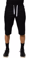 Black Cotton Stretch Men Bermuda Shorts 1
