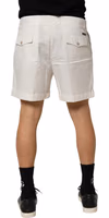 White Cotton Mid Waist Men Bermuda Shorts 4