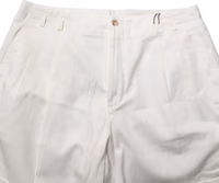 White Cotton Mid Waist Men Bermuda Shorts 5