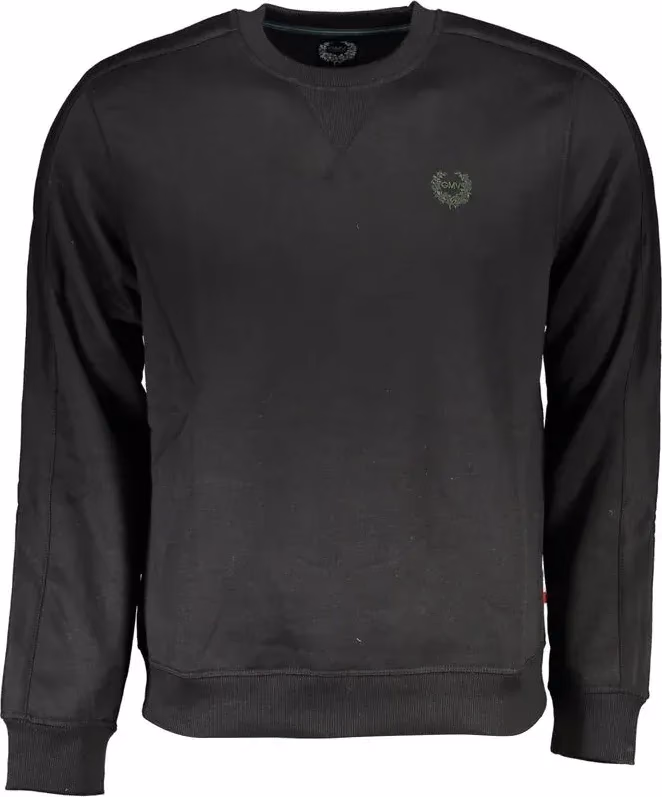 Black Polyester Men Sweatshirt