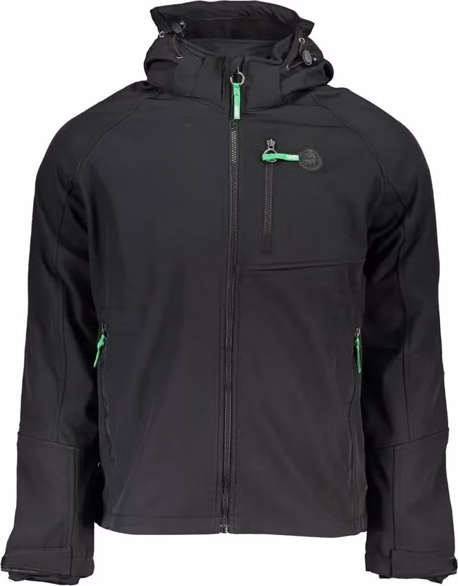 Black Polyester Men's Jacket