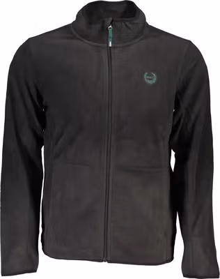 Black Polyester Men Sweatshirt