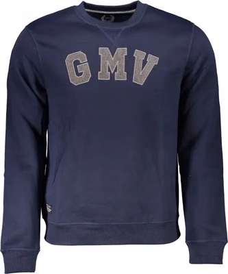 Blue Polyester Men Sweatshirt