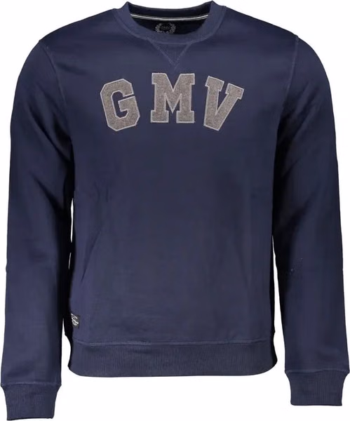 Blue Polyester Men Sweatshirt