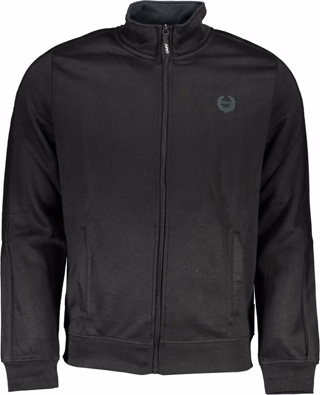 Black Polyester Men Sweatshirt