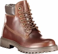 Marrone Pelle Mens Sneaker Boot 2