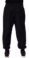Black Cotton Blend Drawstring Jogger Jogger Pants 3