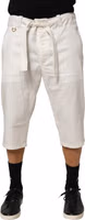 White Cotton Stretch Cropped Trouser Pants 1