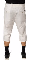 White Cotton Stretch Cropped Trouser Pants 3