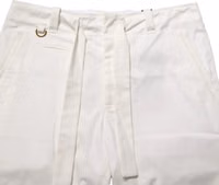 White Cotton Stretch Cropped Trouser Pants 4