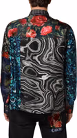 Multicolor Patchwork Long Sleeves Silk Shirt 3