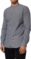 Gray Polka Dot Cotton Button Down Long Sleeves Shirt 2