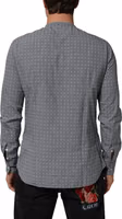 Gray Polka Dot Cotton Button Down Long Sleeves Shirt 3