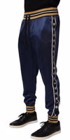 Blue Nylon Jogger Mid Waist Trouser Pants 2