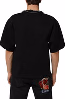 Black Polyester Necklace Embellished T-shirt 3