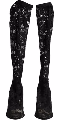Black Pumps Taormina Lace Socks Boots Shoes