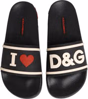 Black Rubber Slides Sandals Beachwear Shoes 2
