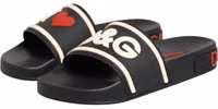Black Rubber Slides Sandals Beachwear Shoes 3
