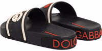 Black Rubber Slides Sandals Beachwear Shoes 4