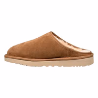 Beige Suede Leather Clogs 5
