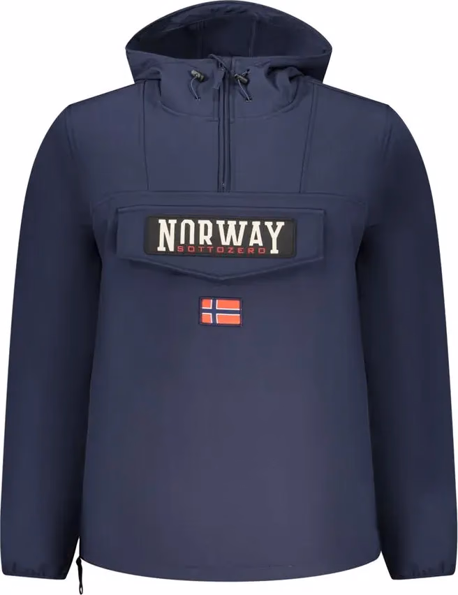 Blue Polyester Men's Jacket