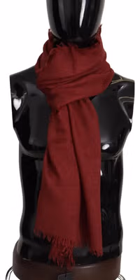 Red DG Crown Cashmere Silk Shawl Fringe Wrap Scarf