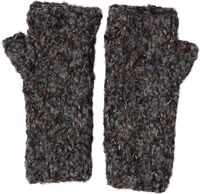 Gray Virgin Wool Knitted Fingerless Men Gloves 2