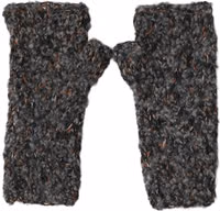 Gray Virgin Wool Knitted Fingerless Men Gloves 4
