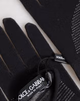 Black DG Logo Cotton Hands Mitten Men Gloves 1