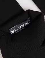 Black Virgin Wool Knitted Fingerless Men Gloves 1