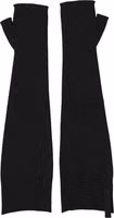 Black Virgin Wool Knitted Fingerless Men Gloves 2