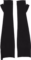 Black Virgin Wool Knitted Fingerless Men Gloves 3