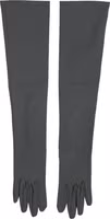 Dark Gray Viscose Elbow Length Mitten Men Gloves 2