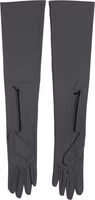 Dark Gray Viscose Elbow Length Mitten Men Gloves 3