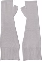 Gray Virgin Wool Knitted Fingerless Men Gloves 2