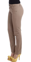 Beige Dress Skinny Slim Straight Chinos Pants 4