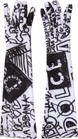 Gloves Black White DG Logo Elbow Length Mitten 3