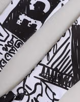 Gloves Black White DG Logo Elbow Length Mitten 4