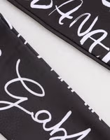 Black White DG Logo Elbow Length Mitten Gloves 2