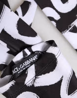 Black White DG Logo Elbow Length Mitten Gloves 1