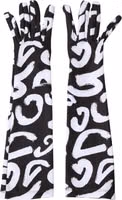 Black White DG Logo Elbow Length Mitten Gloves 2