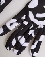 Black White DG Logo Elbow Length Mitten Gloves 3