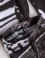 Black White DG Logo Elbow Length Mitten Gloves 1