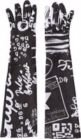 Black White DG Logo Elbow Length Mitten Gloves 2