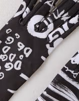 Black White DG Logo Elbow Length Mitten Gloves 3
